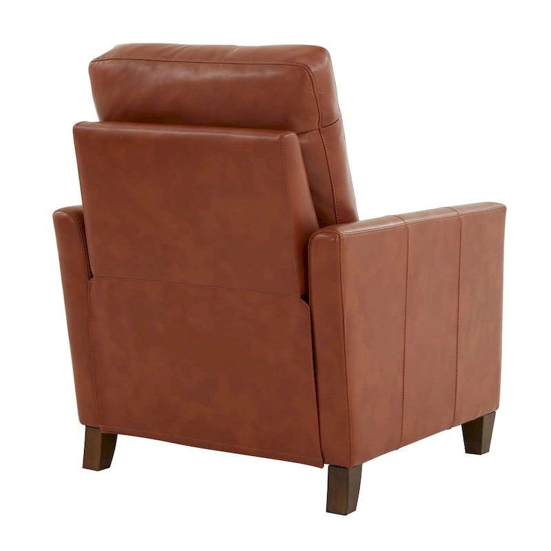 Caramel Faux Leather Modern Recliner
