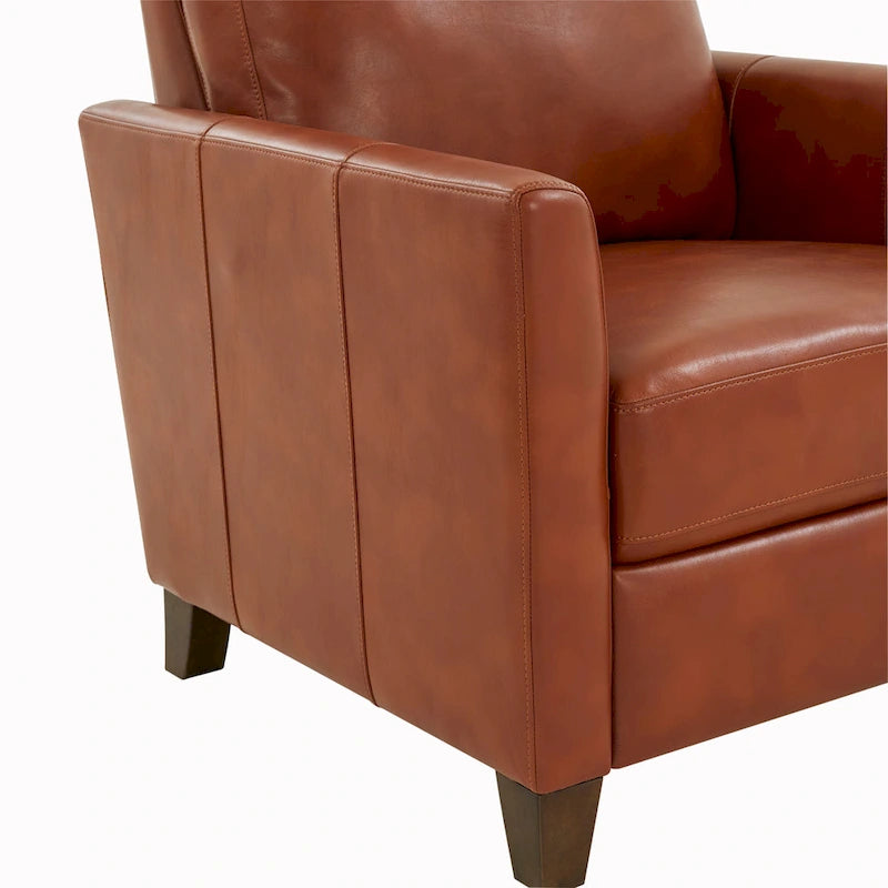 Caramel Faux Leather Modern Recliner