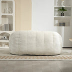 63.78" Chenille Upholstered Lounge Chair with High Density Foam – White
