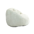 63.78" Chenille Upholstered Lounge Chair with High Density Foam – White
