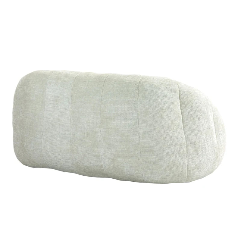 63.78" Chenille Upholstered Lounge Chair with High Density Foam – White