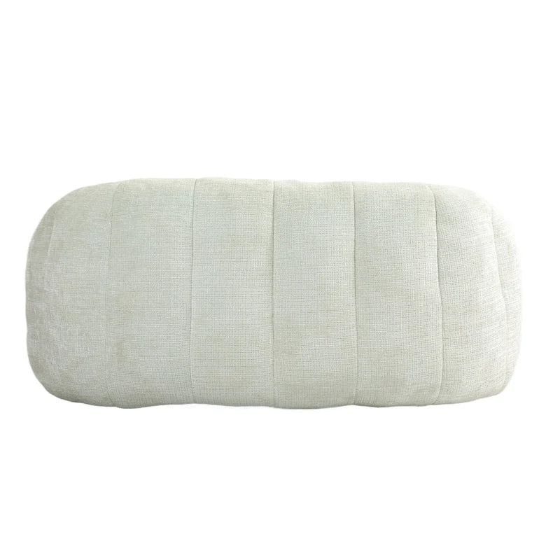 63.78" Chenille Upholstered Lounge Chair with High Density Foam – White