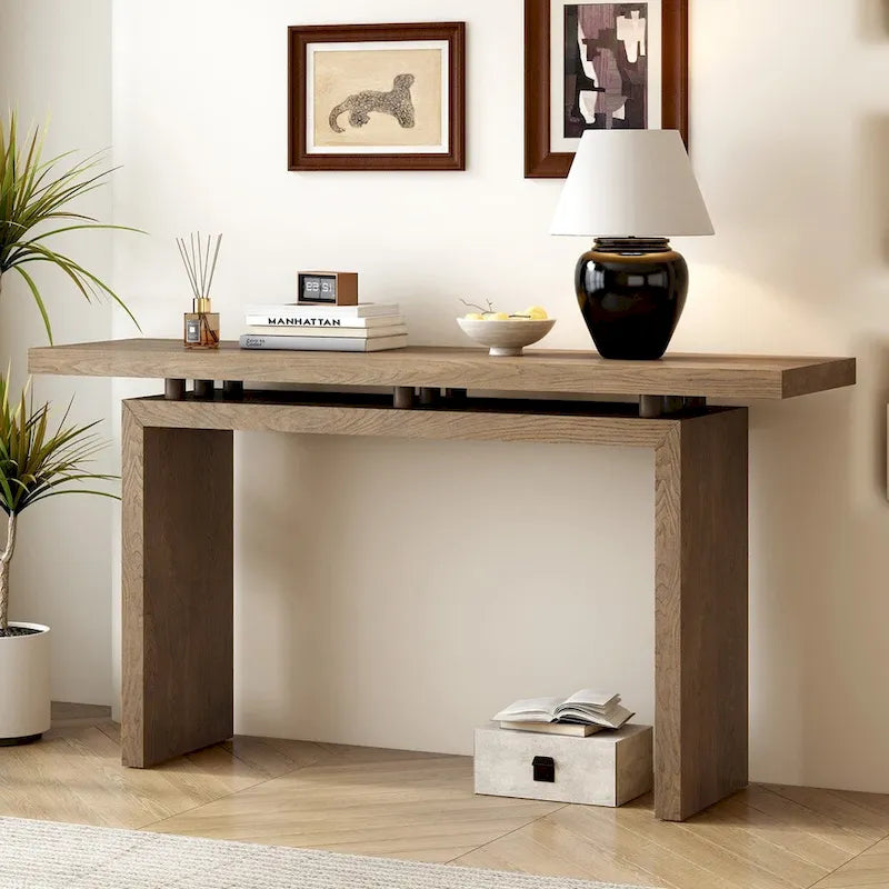 Ash Veneer Console Table for Entryway & Hallway