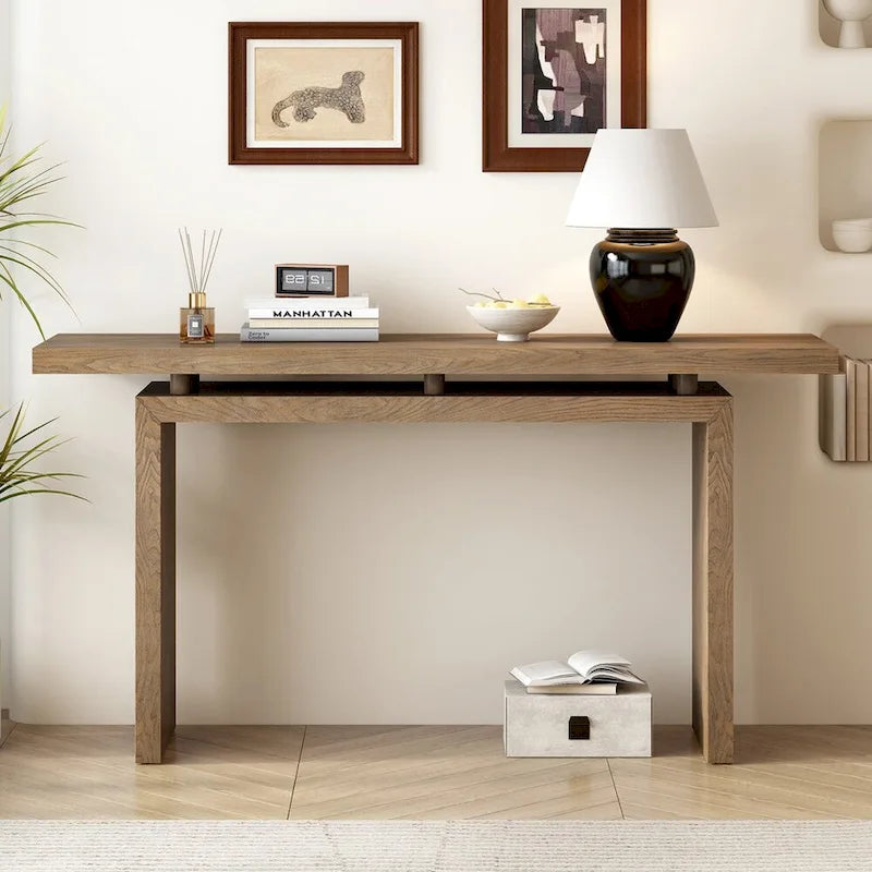 Ash Veneer Console Table for Entryway & Hallway