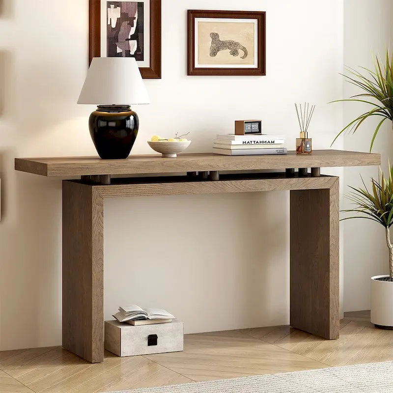Ash Veneer Console Table for Entryway & Hallway