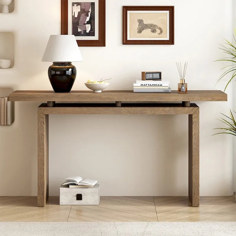 Ash Veneer Console Table for Entryway & Hallway