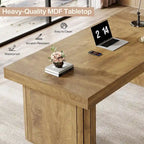 70.9" Executive Desk, Computer Desk, Large Workstation for Home Office, Brown