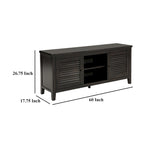 TV-Schrank und Medienkonsole, 2 Türen und Regale, schwarzes Holz, 60 Zoll