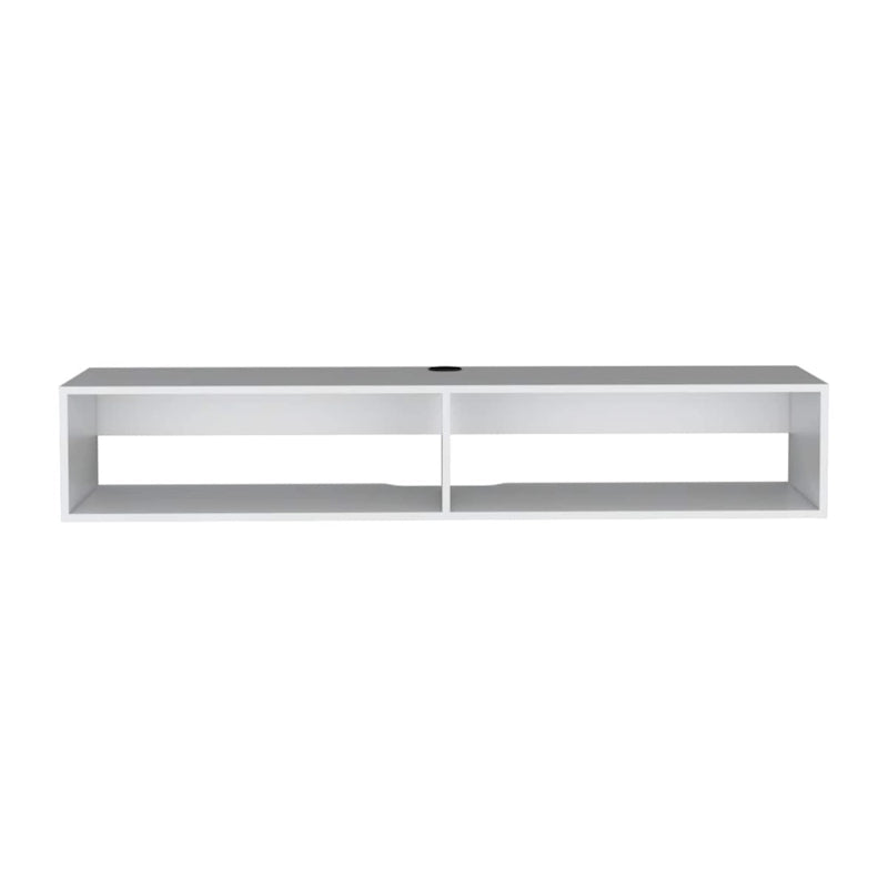 Floating TV Stand 59" with Open Shelves & Cable Management