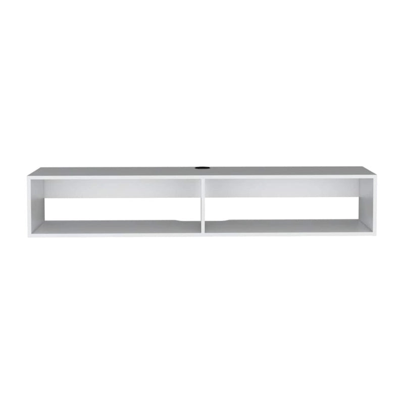 Floating TV Stand 59" with Open Shelves & Cable Management