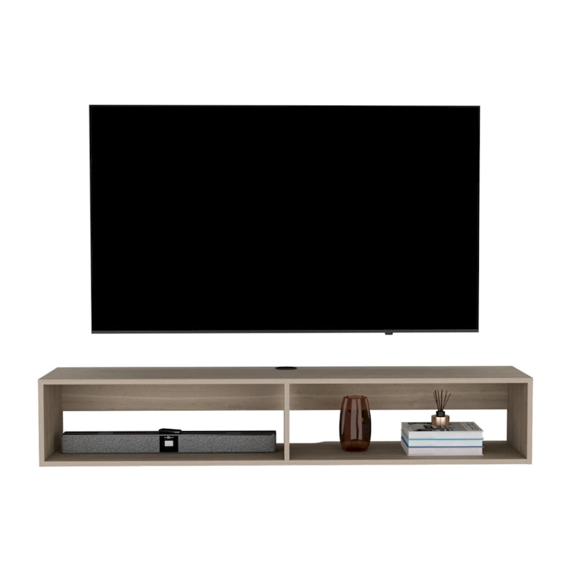 Floating TV Stand 59" with Open Shelves & Cable Management
