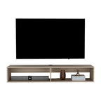 Floating TV Stand 59" with Open Shelves & Cable Management