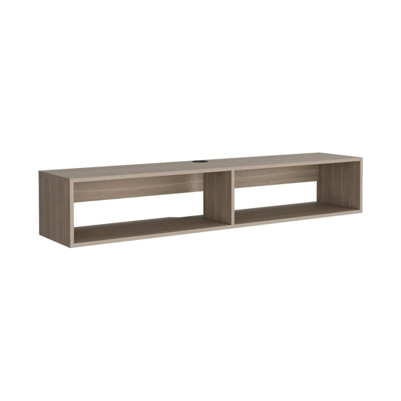 Floating TV Stand 59" with Open Shelves & Cable Management