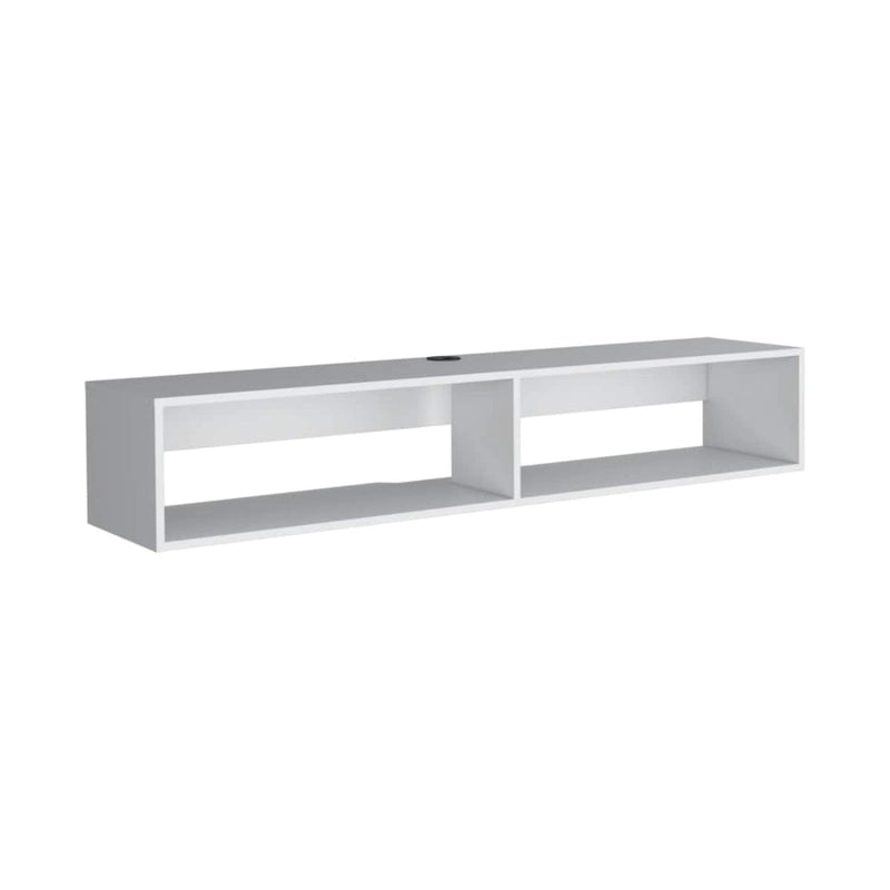 Floating TV Stand 59" with Open Shelves & Cable Management