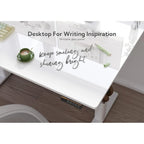 Glass Standing Desk, White Adjustable Height