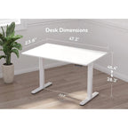 Glass Standing Desk, White Adjustable Height