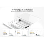 Glass Standing Desk, White Adjustable Height