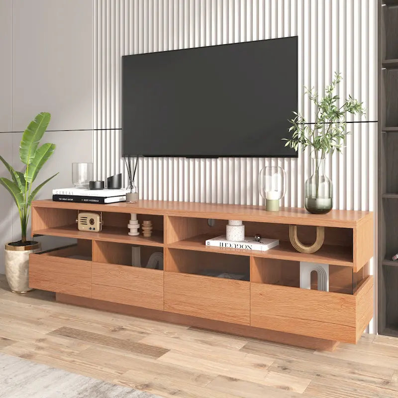 75" TV Stand with Acrylic Drawers