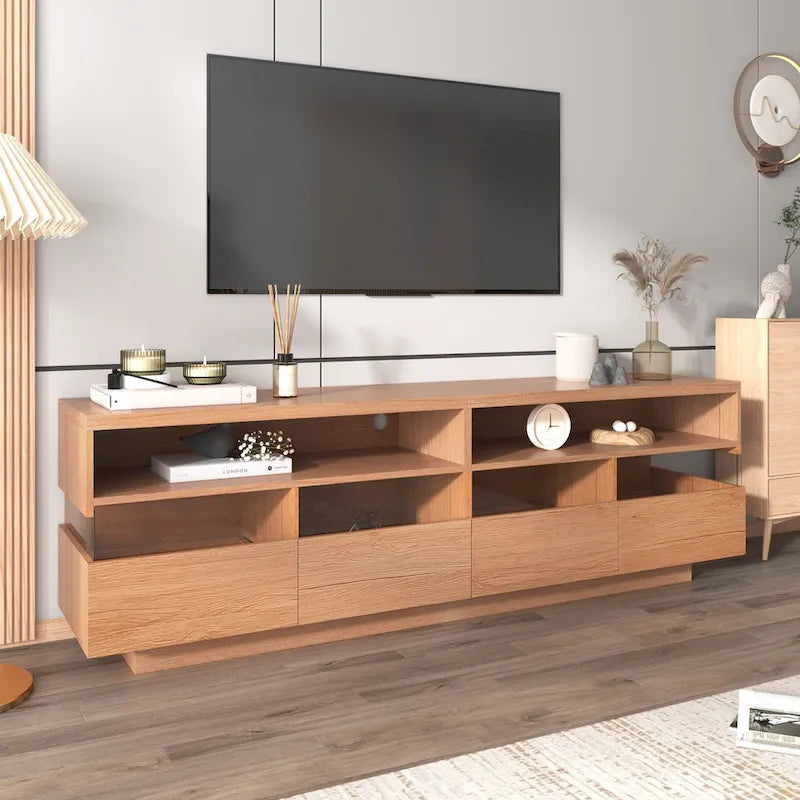 75" TV Stand with Acrylic Drawers