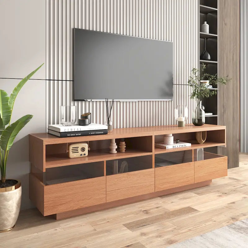 75" TV Stand with Acrylic Drawers