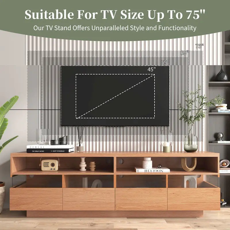 75" TV Stand with Acrylic Drawers