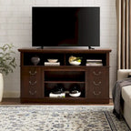 Traditional 60" TV Stand with Open and Closed Storage for TVs Up to 65"