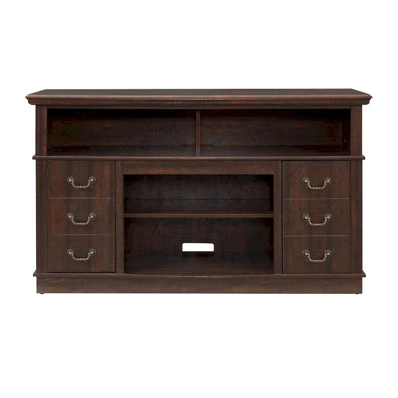 Traditional 60" TV Stand with Open and Closed Storage for TVs Up to 65"