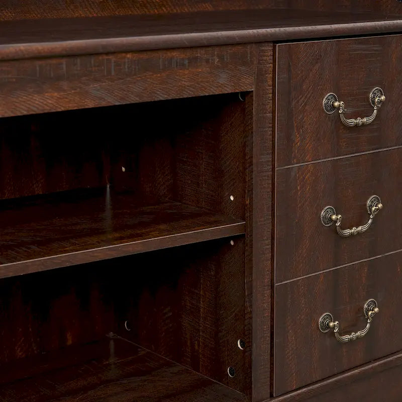 Traditional 60" TV Stand with Open and Closed Storage for TVs Up to 65"