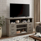 Traditional 60" TV Stand with Open and Closed Storage for TVs Up to 65"