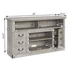 Traditional 60" TV Stand with Open and Closed Storage for TVs Up to 65"