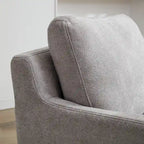 360° Swivel Accent Chair with Solid Wood Frame and Removable Back Cushion
