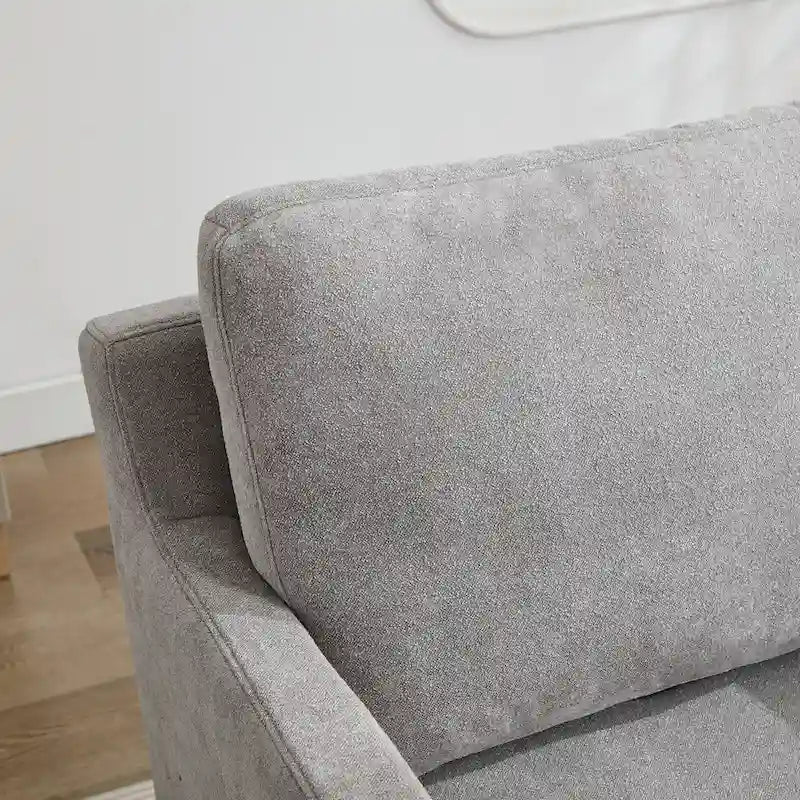 360° Swivel Accent Chair with Solid Wood Frame and Removable Back Cushion