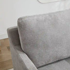 360° Swivel Accent Chair with Solid Wood Frame and Removable Back Cushion