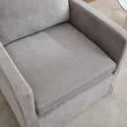 360° Swivel Accent Chair with Solid Wood Frame and Removable Back Cushion