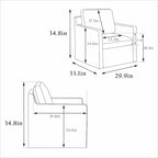 360° Swivel Accent Chair with Solid Wood Frame and Removable Back Cushion