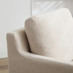 360° Swivel Accent Chair with Solid Wood Frame and Removable Back Cushion