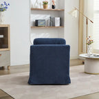 360° Swivel Accent Chair with Solid Wood Frame and Removable Back Cushion