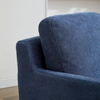 360° Swivel Accent Chair with Solid Wood Frame and Removable Back Cushion
