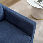 360° Swivel Accent Chair with Solid Wood Frame and Removable Back Cushion