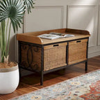 Panca contenitore color peltro anticato / frassino chiaro - 33W x 15.7D x 20H
