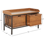 Panca contenitore color peltro anticato / frassino chiaro - 33W x 15.7D x 20H
