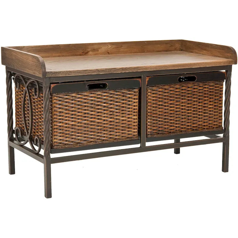 Panca contenitore color peltro anticato / frassino chiaro - 33W x 15.7D x 20H