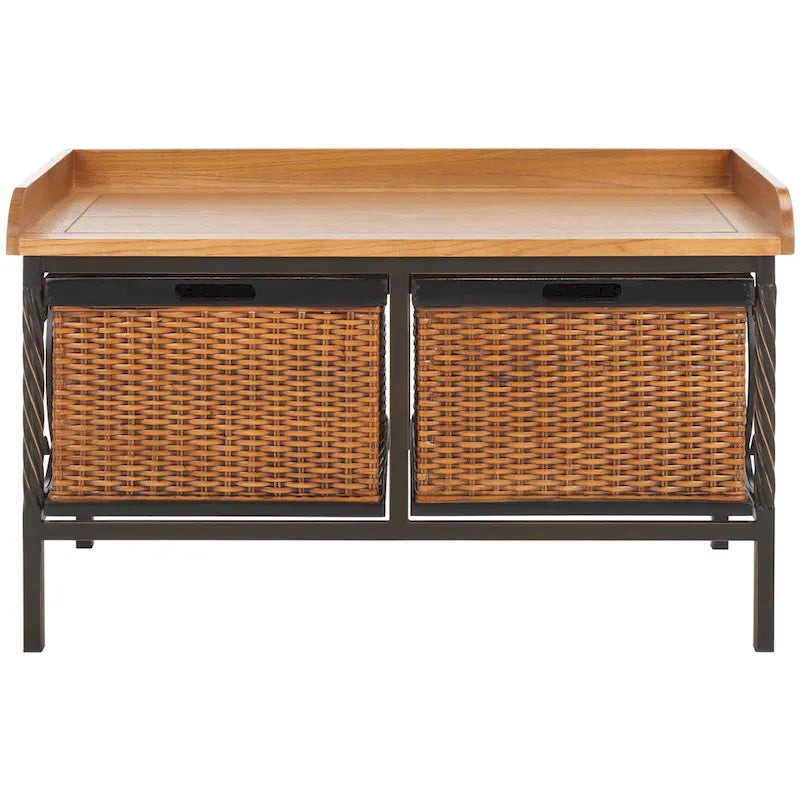 Panca contenitore color peltro anticato / frassino chiaro - 33W x 15.7D x 20H