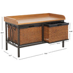 Panca contenitore color peltro anticato / frassino chiaro - 33W x 15.7D x 20H