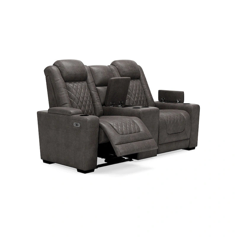 Gray Power Reclining Loveseat with Console - 71.75 W x 39 D x 44 H