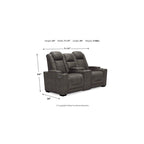 Gray Power Reclining Loveseat with Console - 71.75 W x 39 D x 44 H