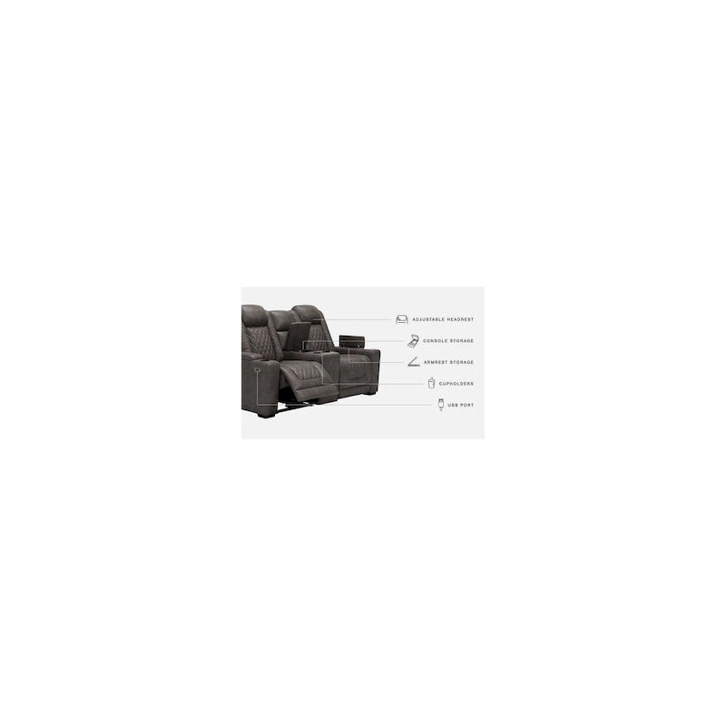 Gray Power Reclining Loveseat with Console - 71.75 W x 39 D x 44 H