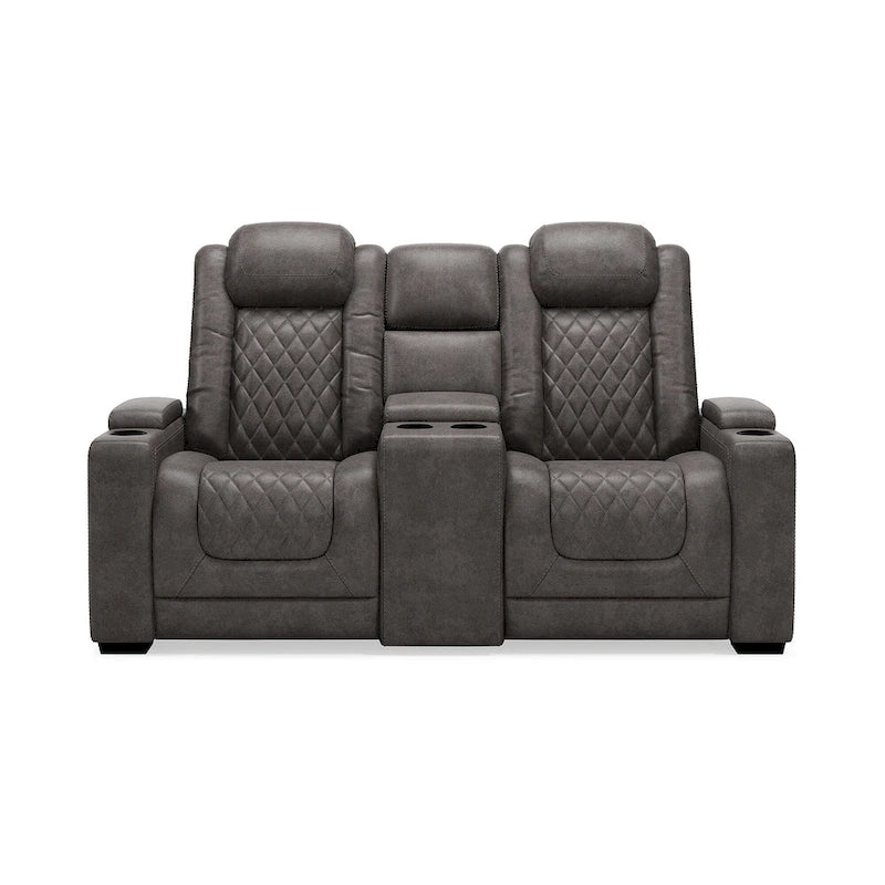 Gray Power Reclining Loveseat with Console - 71.75 W x 39 D x 44 H