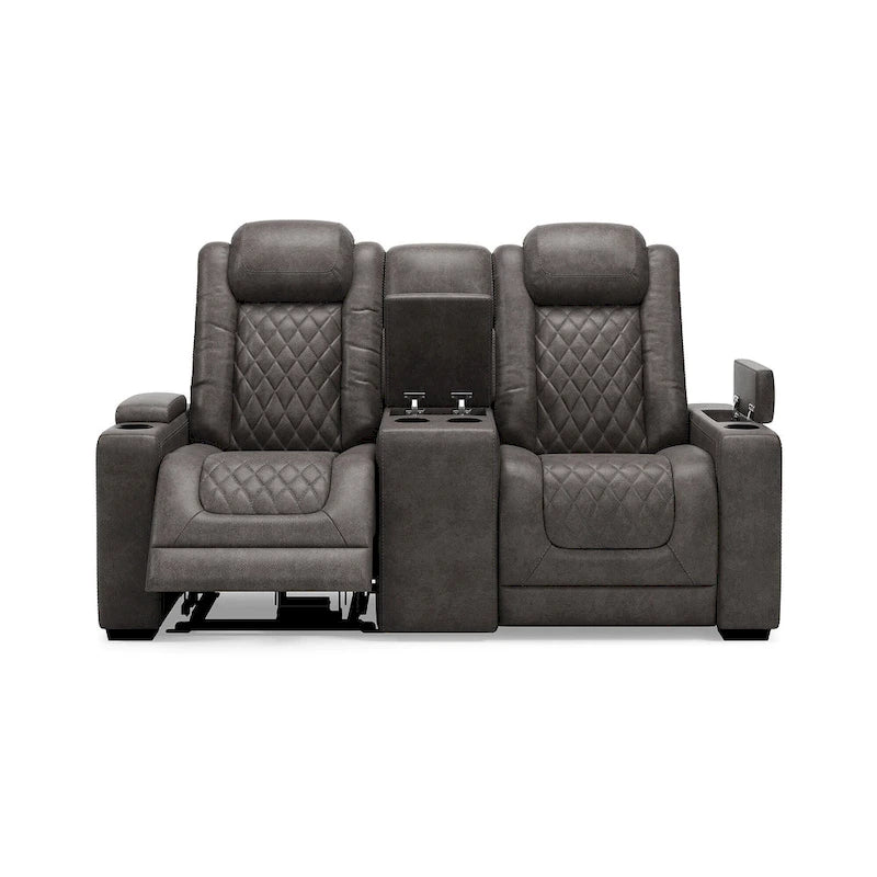 Gray Power Reclining Loveseat with Console - 71.75 W x 39 D x 44 H