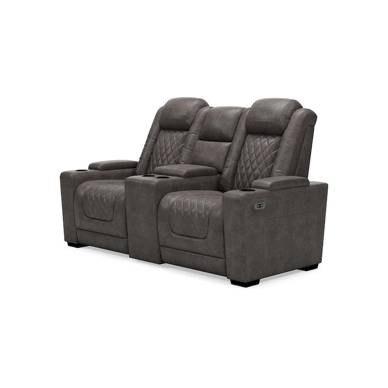 Gray Power Reclining Loveseat with Console - 71.75 W x 39 D x 44 H
